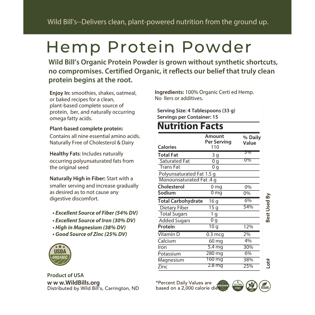 Hemp Protein Powder, USDA Organic
