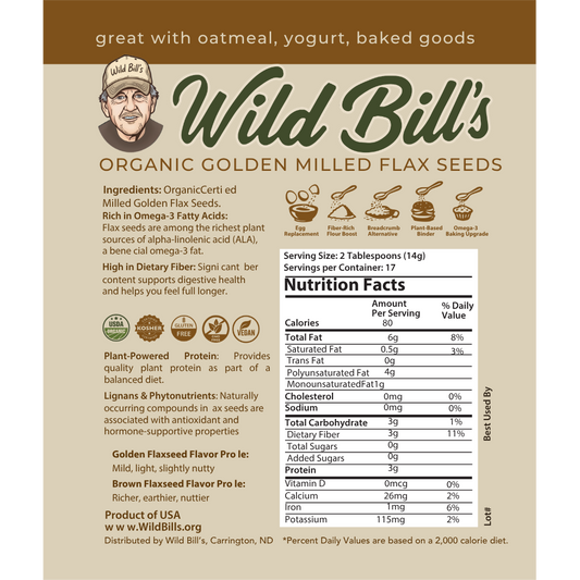 Milled Flaxseed, Golden, USDA Organic