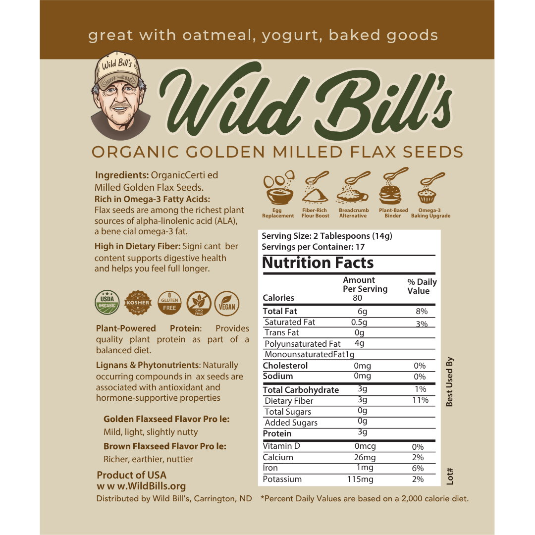 Milled Flaxseed, Golden, USDA Organic