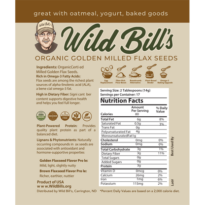Milled Flaxseed, Golden, USDA Organic