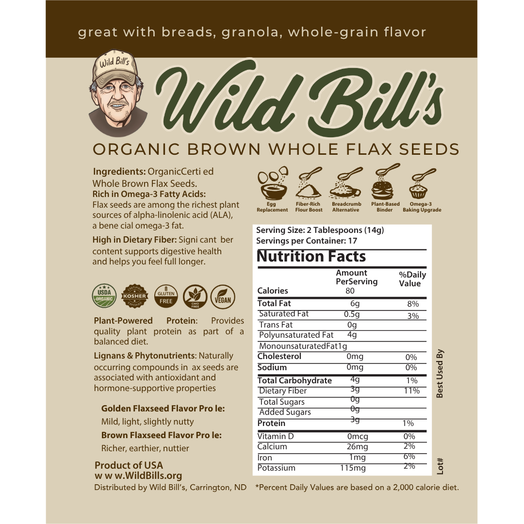 Whole Brown Flaxseeds, USDA Organic