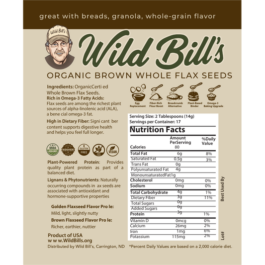 Whole Brown Flaxseeds, USDA Organic