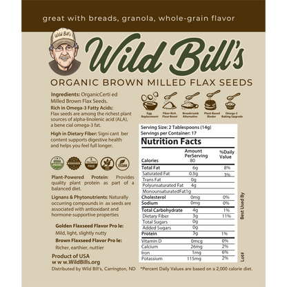 Milled Brown Flaxseed, USDA Organic
