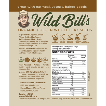 Whole Golden Flaxseeds, USDA Organic