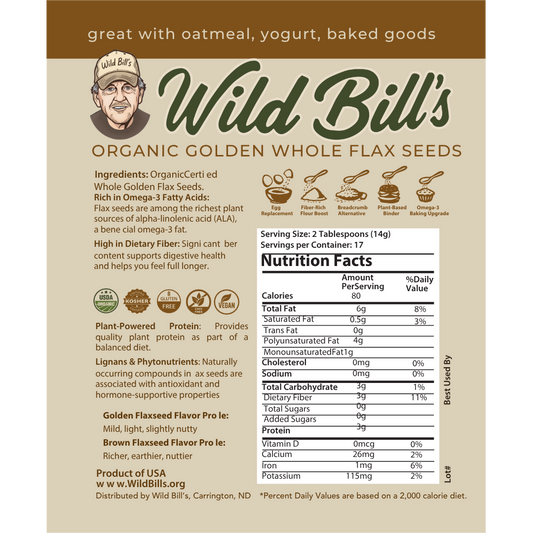 Whole Golden Flaxseeds, USDA Organic
