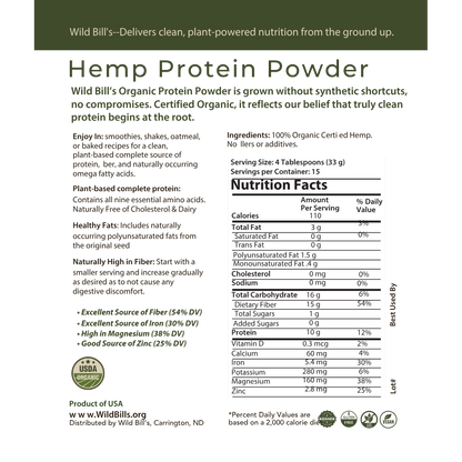 Hemp Protein Powder, USDA Organic