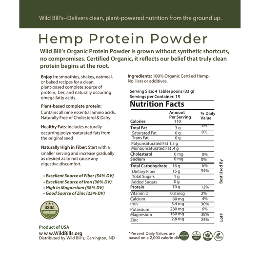Hemp Seed Protein Powder, USDA Organic