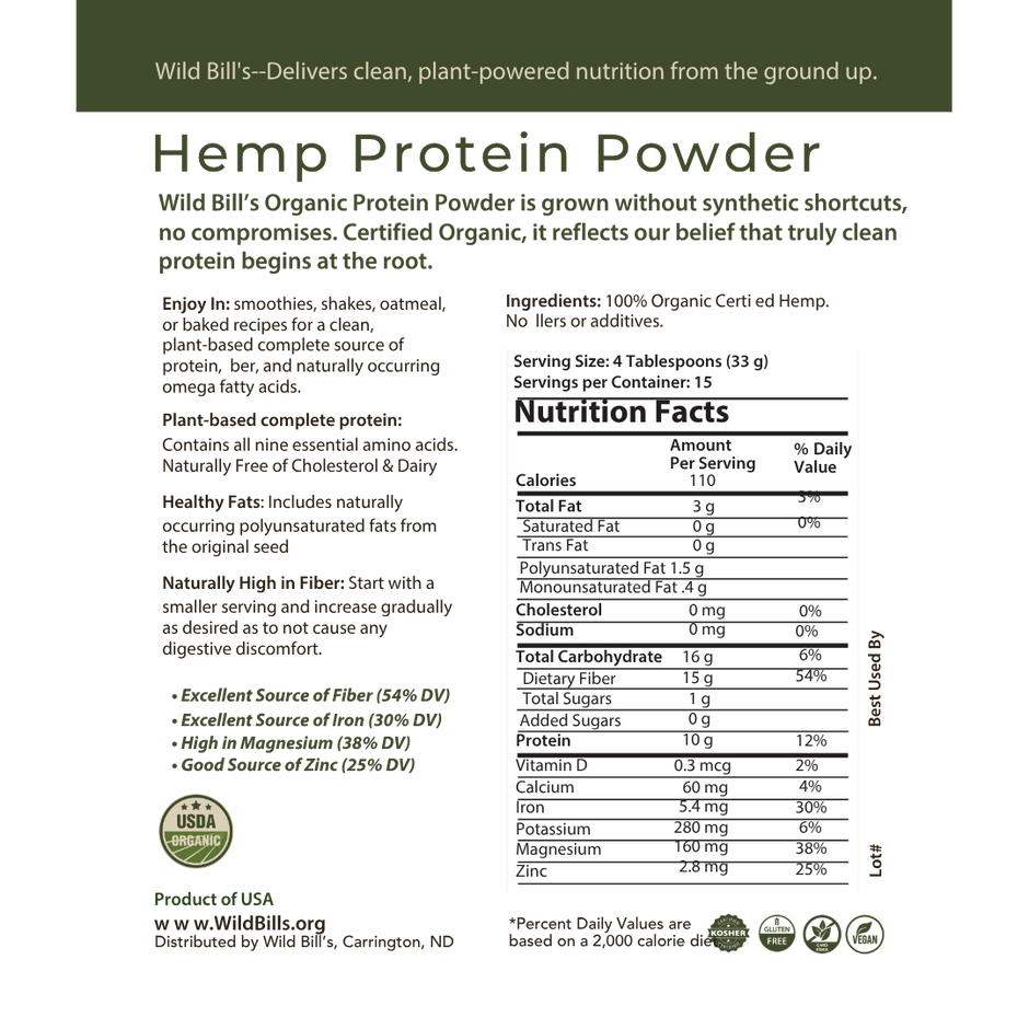 USDA Organic Options – Wild Bill's
