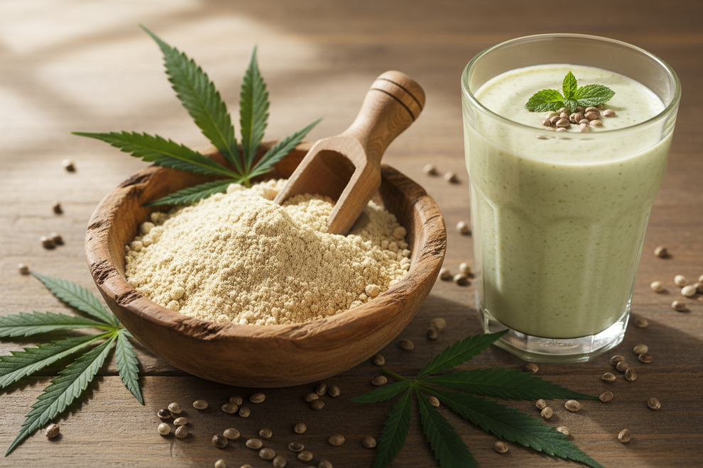 a yummy image of hemp protein powder