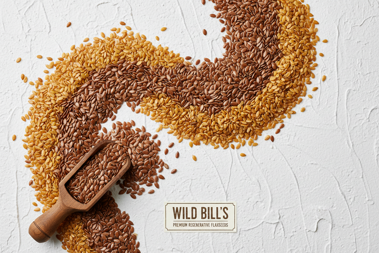 brown and golden flaxseeds-wild bill's brand