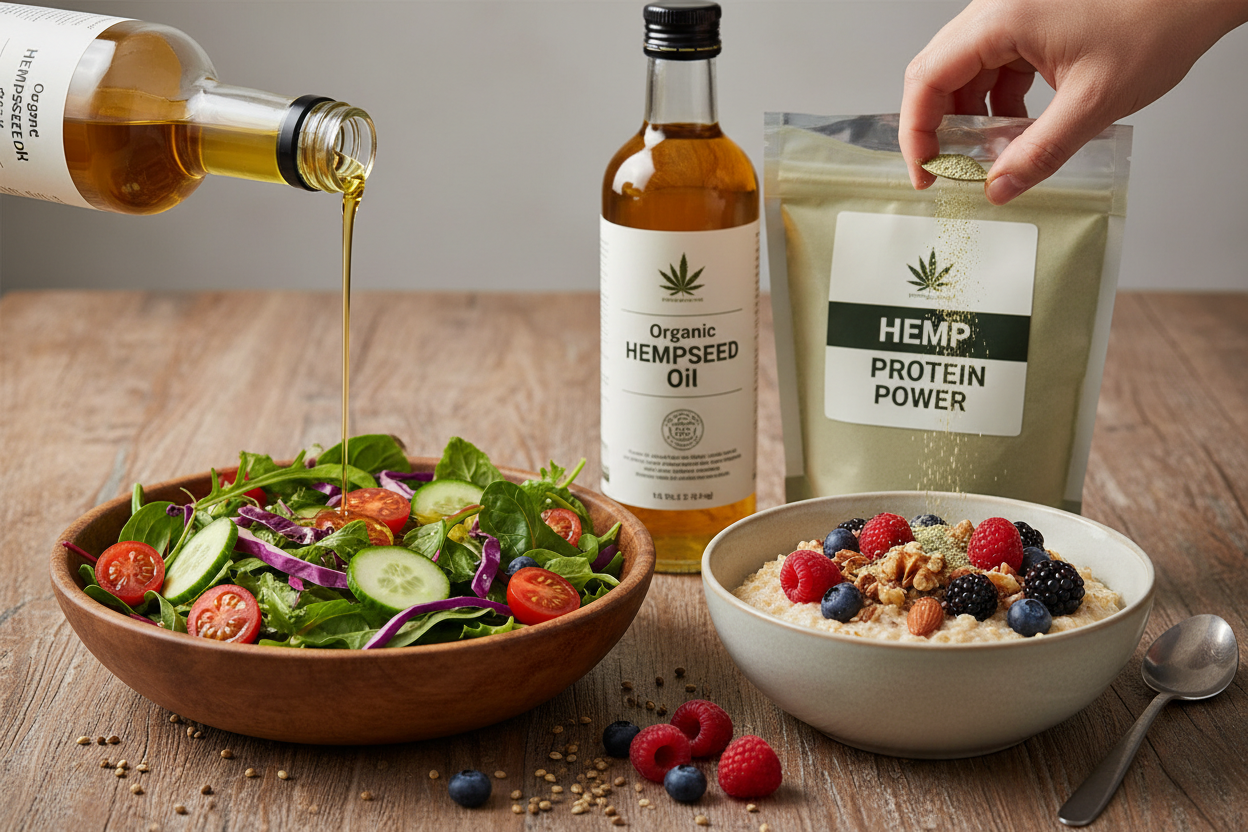 this is very very good.  but the label on both bottles is incorrect.  The two glass bottles should read "Organic Hempseed Oil"